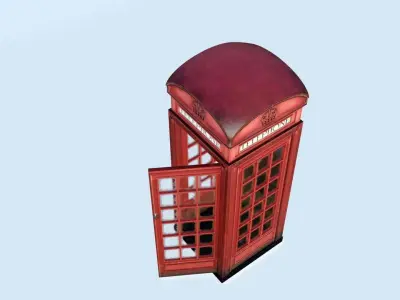 Red Telephone Box Model - Game Ready Low-poly 3D model