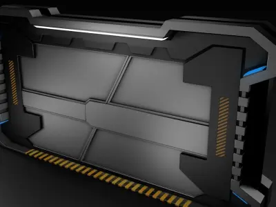 Sci Fi Door Low-poly 3D model