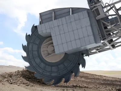  Giant Bucket-Wheel Excavator Rigged 