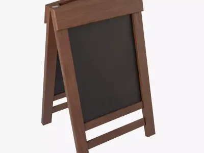 Menu Board Stand 01 Low-poly 3D model