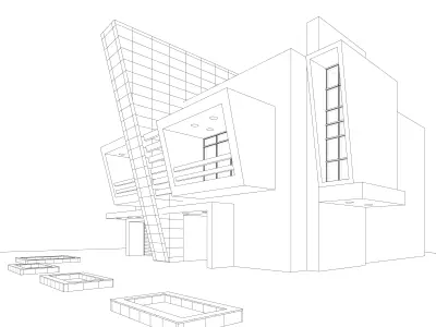 Modern Building has more than one use   3D model