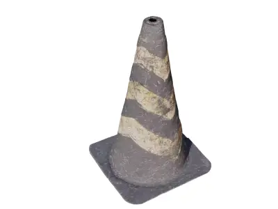 Old Safety Cone Color Cone 3D model