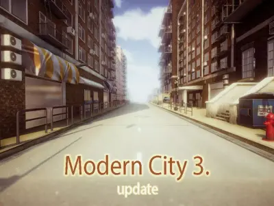 Modern City 3 UPDATE Low-poly 3D model