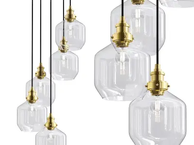 Untitled hanging lamp with four bowls 3D model
