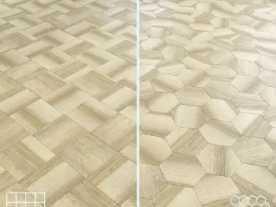 Parquet - Laminate - Wooden floor 2 in 1 Low-poly 3D model 41
