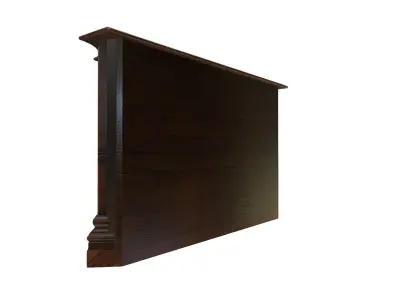 Wooden Corner Cabinet Low-poly 3D model