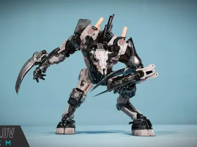 SciFi Beast06 Bull Low-poly 3D model