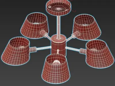 lumion ceiling light with four lamps 3D model