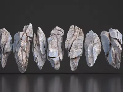 9 Modular Cliff Rocks 3D Pack 250925 Low-poly 3D model