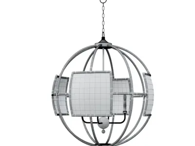 Chandelier BROXTON SILVER ORB by Currey  Company BRONZE 3D model