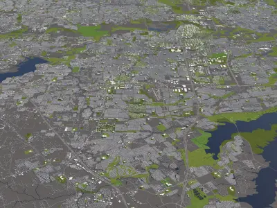 Arlington Texas 50x50km City Map 3D model