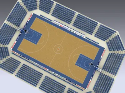 Basketballcourt spalding nba basketball 3D model