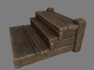 wood bridge Low-poly 3D model