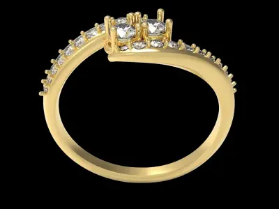 light weight 3mm gems ring 3D print model