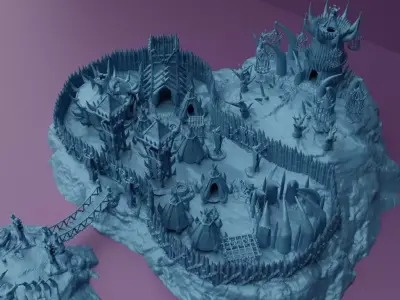 Modular Goblin Camp Tabletop Terrain 28 mm 3D print model