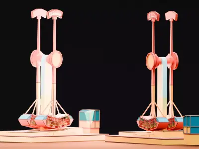 Amusement Park - Ranger Ride Low-poly 3D model