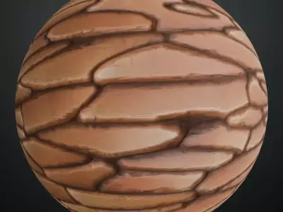 Stylized Layered Earth Stone Wall PBR Texture