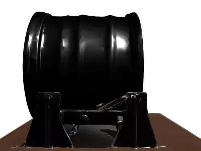 Industrial Rotary Drum Mixer Machine Low-poly 3D model