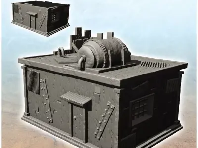 House with window and generator on roof -8- 3D print model