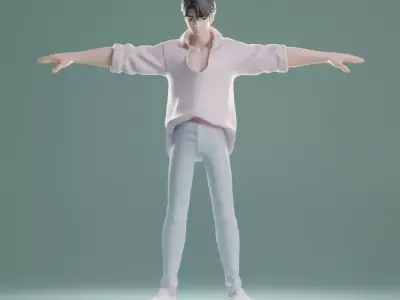 Jinu - Saja Boys Soda Pop KPop Demon Hunters T-pose Low-poly 3D model