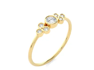 Light Minimalist Diamond Ring 3D print model