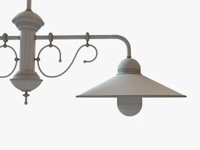Chandelier light fixture with two lamps 3D model