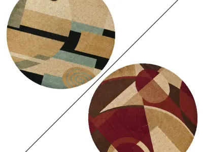 Round Rug Set 282 3D model