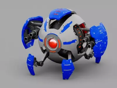 ball robot  rigged character 3D model