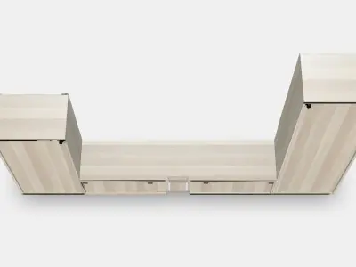 BESTA TV storage combination-glass doors 5 Low-poly 3D model