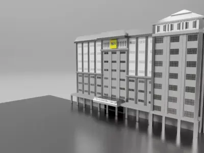 Sti building Low-poly 3D model