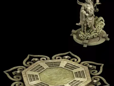 Gang - Decorative Stone Carving 03 3D model