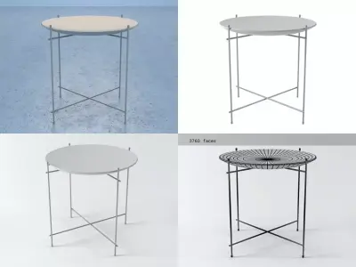 Retro Style Tray Table 3D model