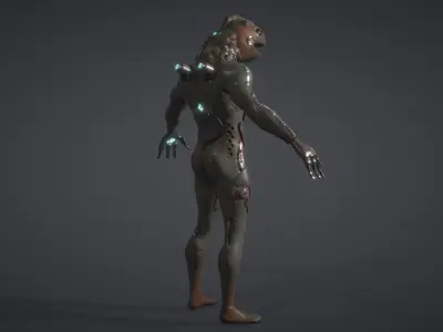 Sci-fi Lizard Zombie Low-poly 3D model