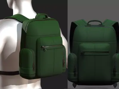 Backpack bag baggage Color 3d low poly Low-poly  Low-poly 3D model 6