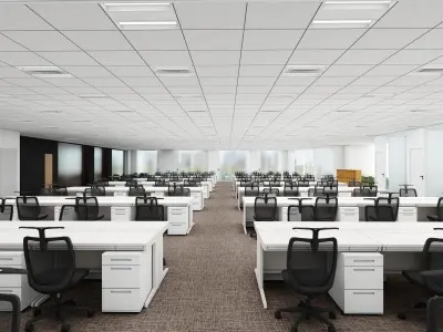 Office interior scene 3D model 3D print model