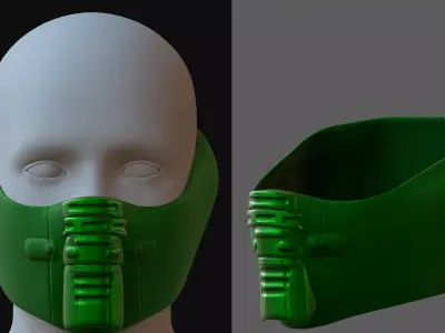 Gas mask helmet 3d model scifi Low-poly  Low-poly 3D model 306