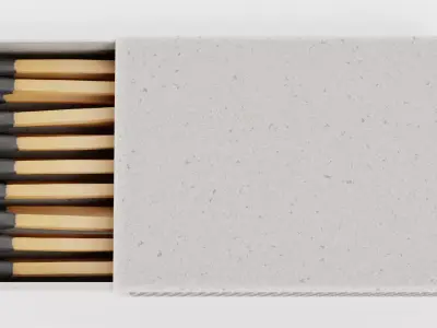 Matchbox Filled with Safety Matches V3 - Neutral Design 3D model