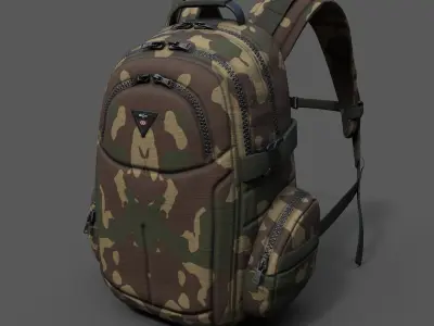 Backpack human military combat soldier armor Generic  Low-poly 3D model