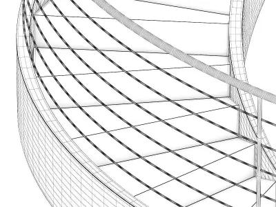 Wooden Spiral Stairs 8 3D model