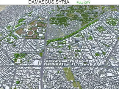 Damascus Syria 40km AI Low-poly 3D model