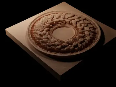 Wreath CNC 3d Print High Relief Sand Casting 3D print model