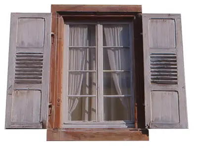 Rustic Wooden Window Prop Low-poly 3D model