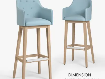 22 Bar stool sets 01  Low-poly 3D model
