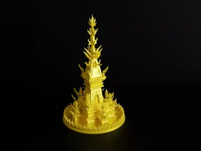 Ornate Buddhist Stupa 3D model