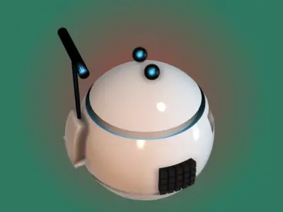 Droid ball with solar panel 3D model