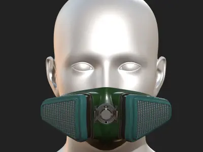 Gas mask protection futuristic technology fantasy  Low-poly 3D model