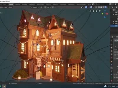 Medieval House Low-poly 3D model
