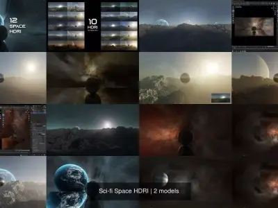 Sci-fi Space HDRI 3D Model Pack