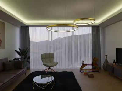 Living Room Free 3D model 8
