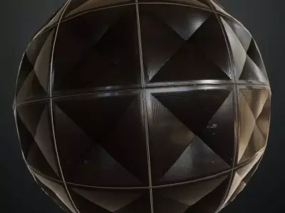 Glossy Obsidian Pyramidal Tiles PBR Seamless Texture